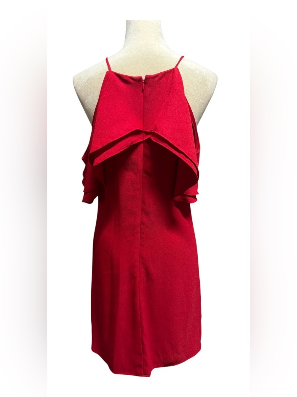 Nicole Miller New York Red Cold Shoulder
Ruffle Dress Size 10 - Picture 3 of 10
